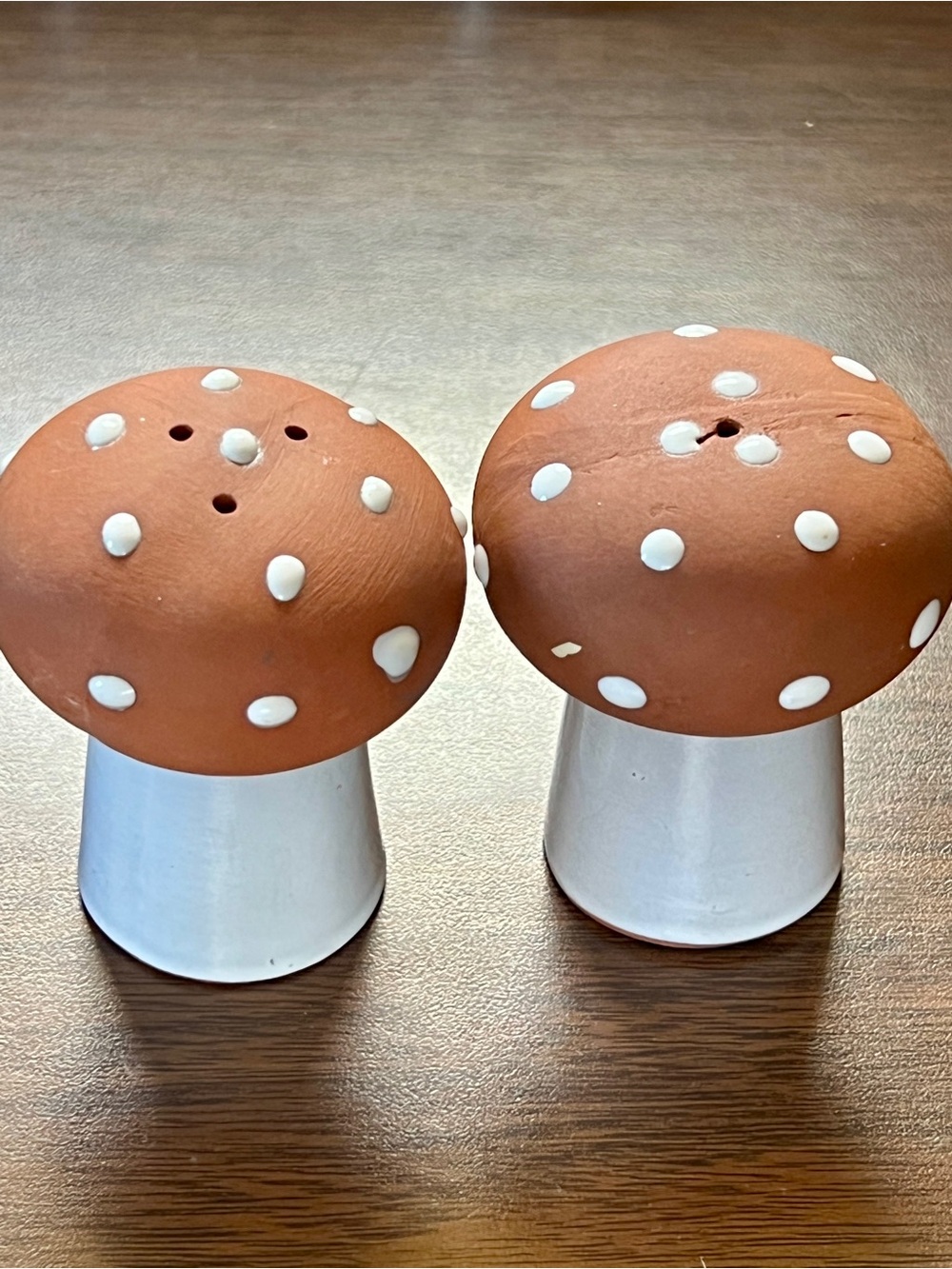 Vintage Ceramic Mushroom Salt and Pepper Shakers